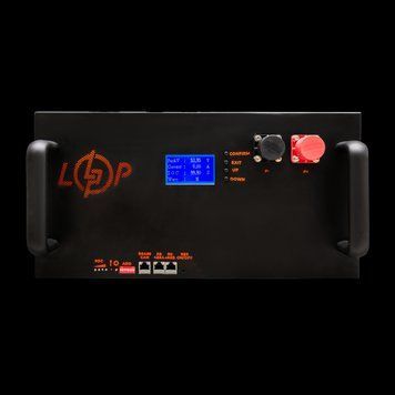 Акумулятор LP LiFePO4 51,2V &mdash; 100 Ah (5120Wh) (Smart BMS 200A/100А) з LCD метал Smart RM