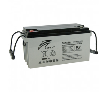 Акумуляторна батарея AGM RITAR DC12-80, Gray Case, 12 V 80 Ah ( 350 x 167 x 182) Q1
