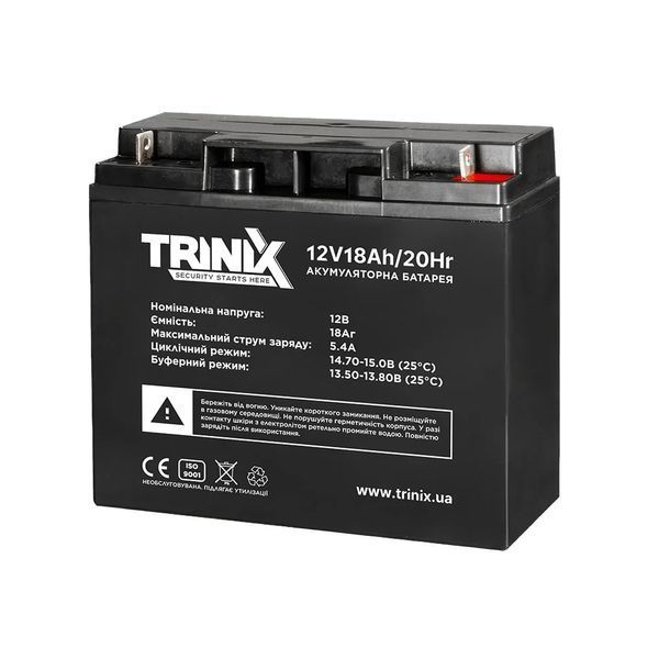 Trinix 12V18Ah/20Hr AGM Акумуляторна батарея 12В 18Аг свинцево-кислотна