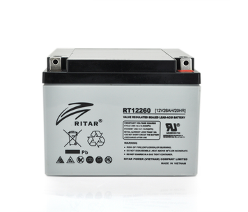 Акумуляторна батарея AGM RITAR RT12260, Gray Case, 12 V 26.0 Ah (166 х 178 х125) Q1