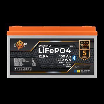 Акумулятор LP LiFePO4 12,8V &mdash; 100 Ah (1280Wh) (BMS 100A/50А) пластик LCD Smart BT