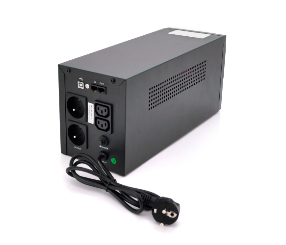 ИБП Qoltec QLT1200 (720W) LСD, AVR, 3st, 2xSCHUKO socket, 2x12V7.5Ah, metal Case