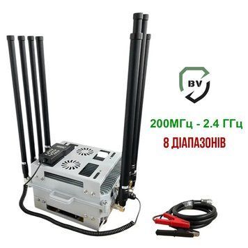 8-діапазонний купольний РЕБ на авто (200 MHz-2.4 GHz, 50W)