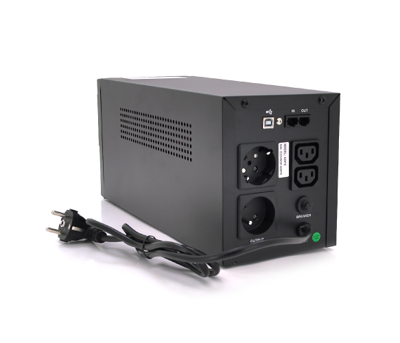 ИБП Qoltec QLT2000 (1200W) LED, AVR, 3st, 2xSCHUKO socket, 2x12V9Ah, metal Case Q1