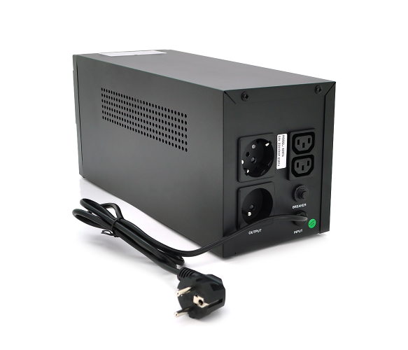 ИБП Qoltec QLT1500 (900W) Proxima-L, LED, AVR, 3st, 2xSCHUKO socket, 2x12V9Ah, metal Case