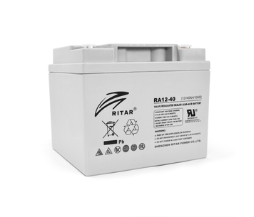 Акумуляторна батарея AGM RITAR RA12-40, Gray Case, 12 V 40.0 Ah (198 x166 x 169) Q1