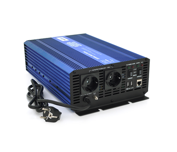 Інвертор напруги з правильною синусойдою Carspa-CPS2000-122 (2000 Вт), 12/220 V, 2xUSB, 2xShuko+Charger 15A.