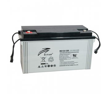 Акумуляторна батарея AGM RITAR DC12-120, Gray Case, 12 V 120 Ah ( 407 x 177 x 225) Q1/30