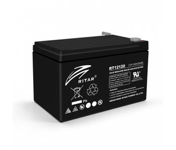Акумуляторна батарея AGM RITAR RT12120B, Black Case, 12 V 12.0 Ah (151х98х 95 (101) ) Q4