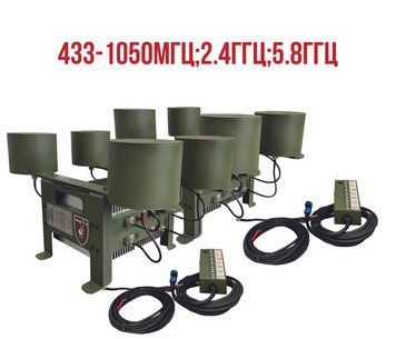 Купольний РЕБ на авто &laquo;Saqribs&raquo; 8 (433-1050МГц;2.4ГГц;5.8ГГц) 50Вт