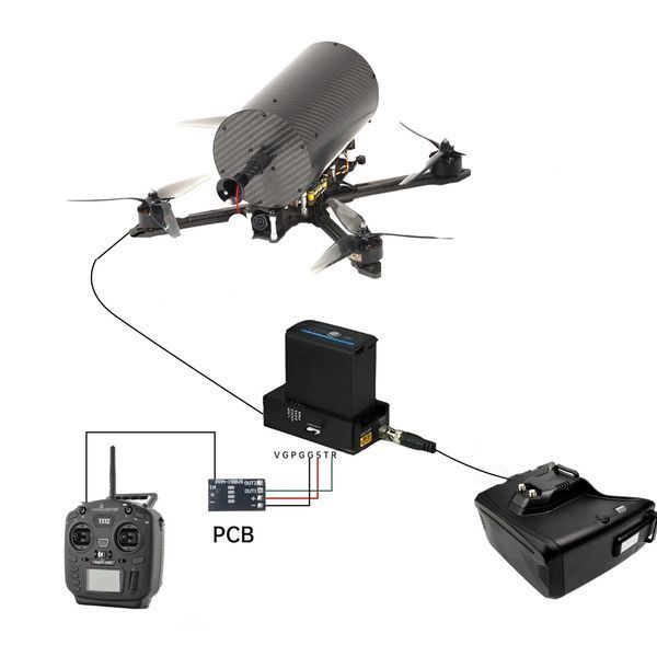 Комплект FPV дрона на 10 дюймів з оптоволокном FiberX REAPER Антиреб