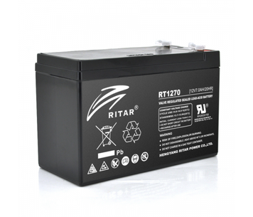 Акумуляторна батарея AGM RITAR RT1270B, Black Case, 12 V 7.0 Ah ( 151 х 65 х 94 (100) ) Q10