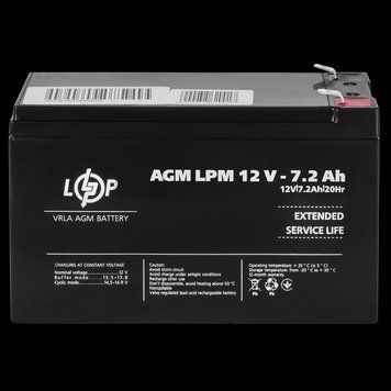 Акумулятор кислотний AGM LogicPower LPM 12 &mdash; 7,2 AH